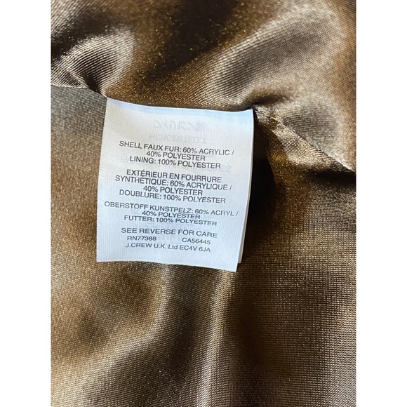 J. Crew Faux Fur Leopard‎ Print Vest Women's XXS Zip Front Warm Cozy - Picture 6 of 6